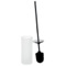 Toilet Brush Holder, White Glass and Polished Chrome Steel